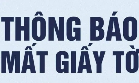 Thông báo tìm giấy tờ