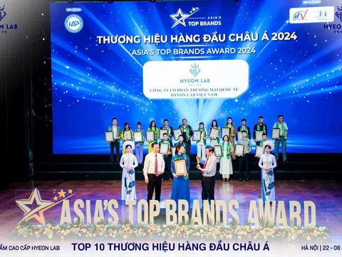 Hyeon Lab đạt danh hiệu Top 10 Thương hiệu hàng đầu Châu Á