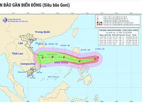 Siêu bão Goni có thể "càn quét" các tỉnh, thành từ Thanh Hóa đến Khánh Hòa