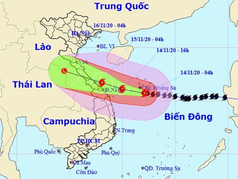 Bão số 13 giảm một cấp, hướng vào Hà Tĩnh - Quảng Nam