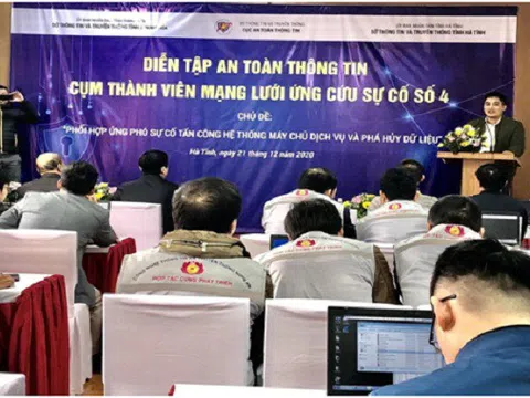 Diễn tập Cụm mạng lưới ứng cứu sự cố an toàn thông tin mạng số 4 tại tỉnh Hà Tĩnh