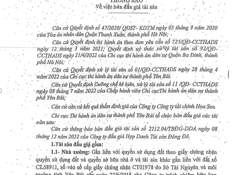 Yên Bái: Nhiều tài sản không kê biên, chấp hành viên có dấu hiệu thông đồng đấu giá, cưỡng chế doanh nghiệp?