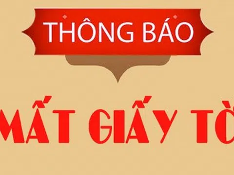 Thông báo rơi giấy tờ