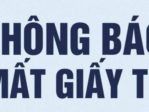 Thông báo tìm giấy tờ